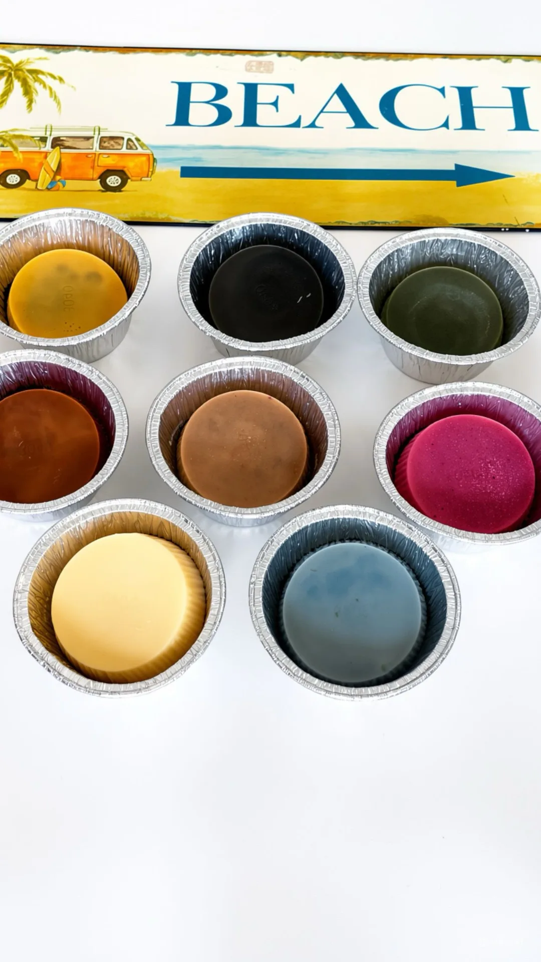 Wax colorées : bleu, terracotta, blanc, jaune et bien plus